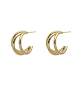 pipe earrings gold