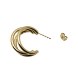 pipe earrings gold