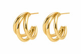 Pipe Earrings Gold