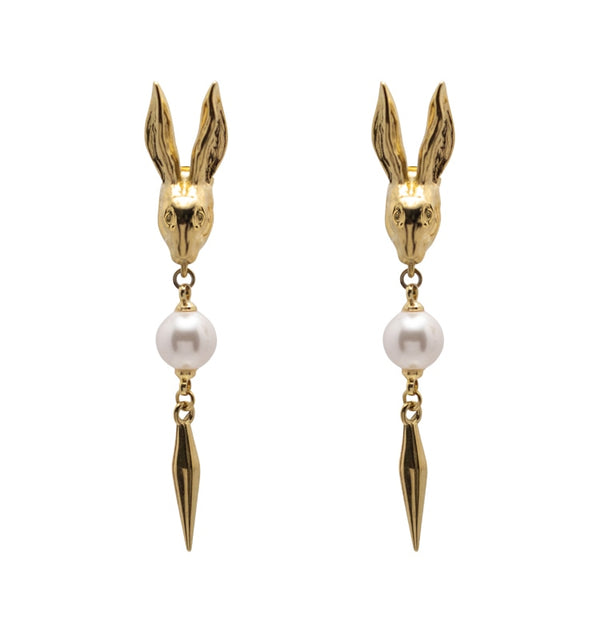 Rabbit earrings gold