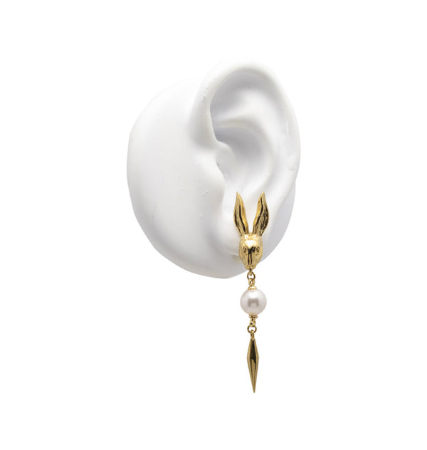 Rabbit earrings gold