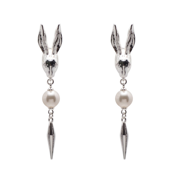 Rabbit earrings silver