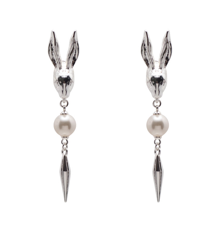 Rabbit earrings silver