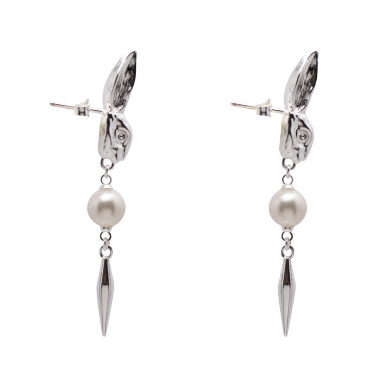 Rabbit earrings silver