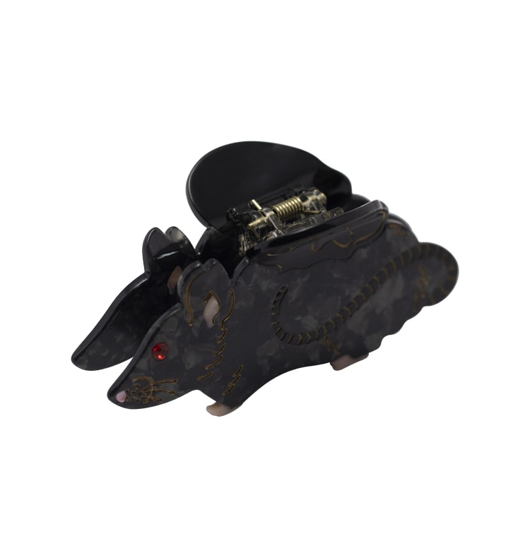 Rat hair clip black