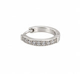 Silver hoop single earring glitter 15 mm