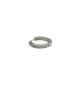Silver hoop single earring glitter 12 mm