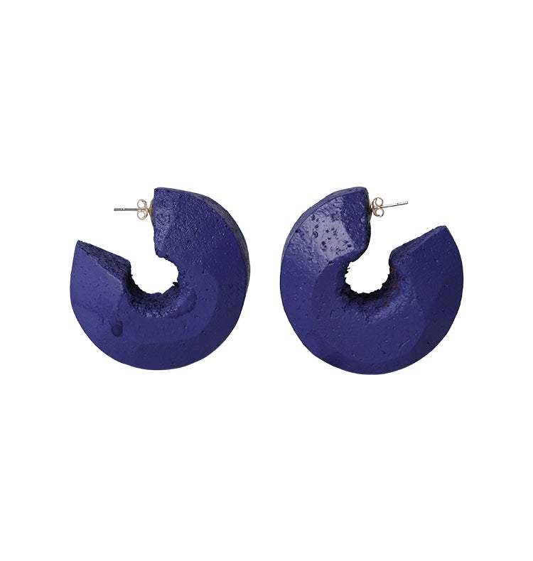 Shape earrings small cork purple