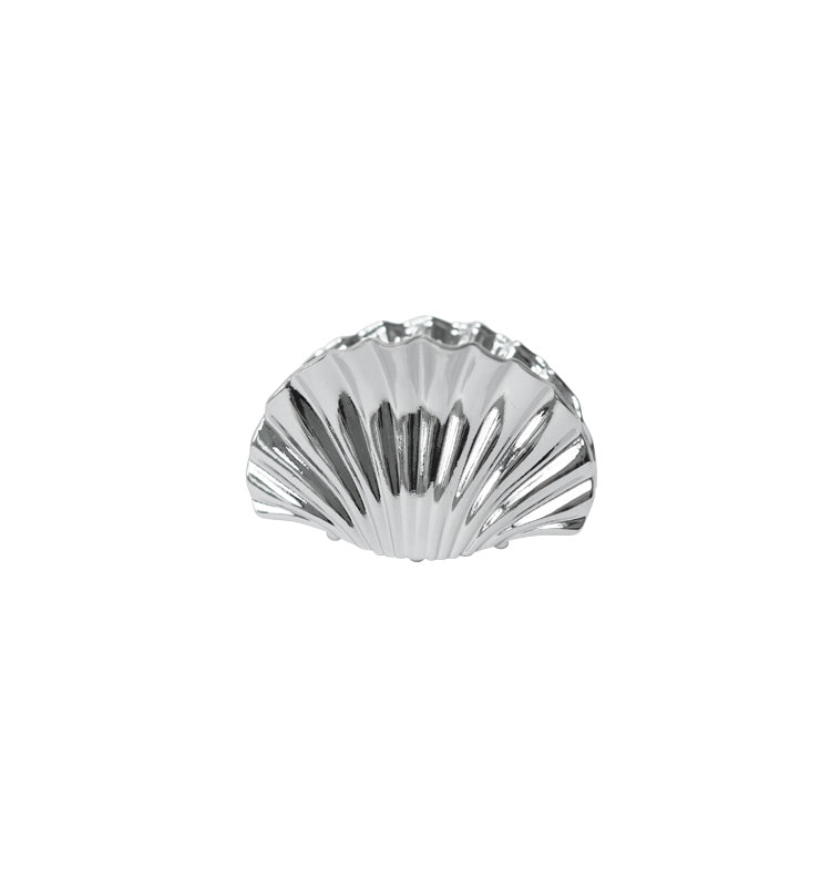 Shell hair clip mini silver