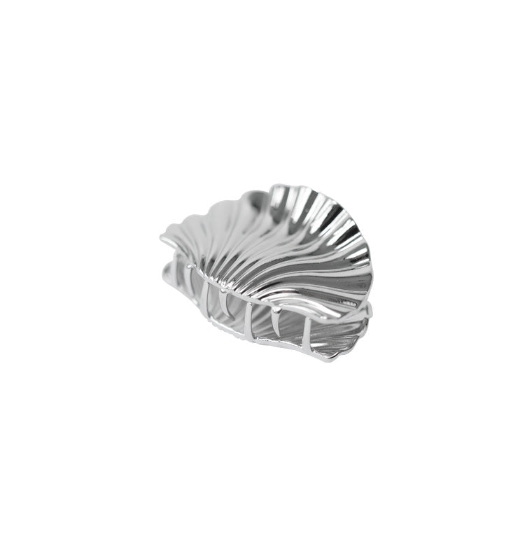 Shell hair clip mini silver