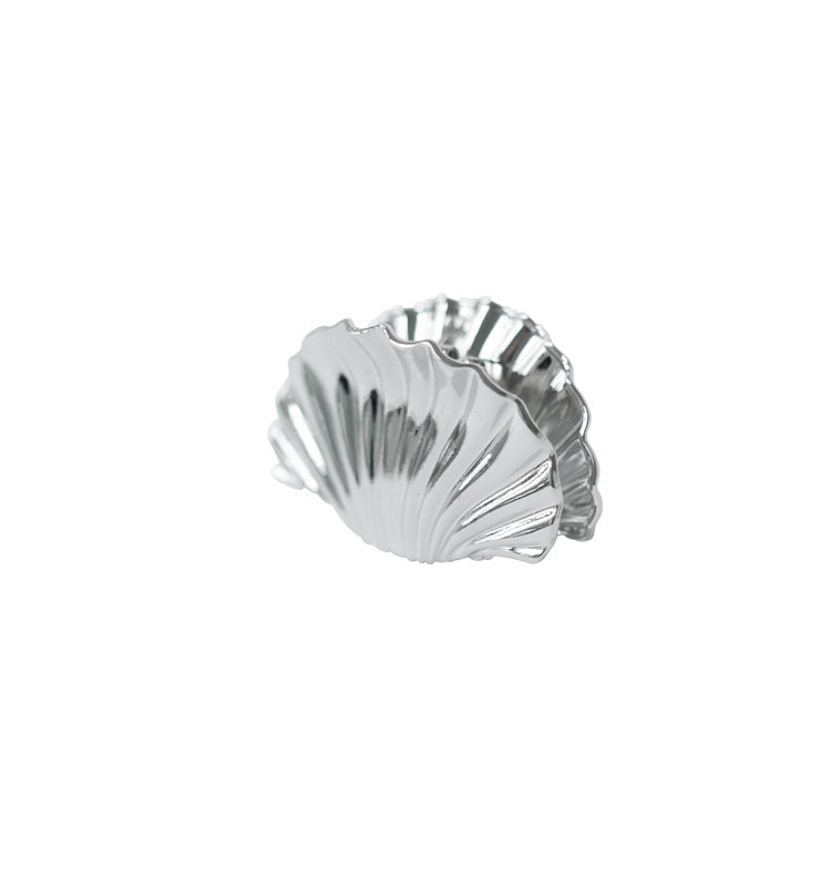 Shell hair clip mini silver