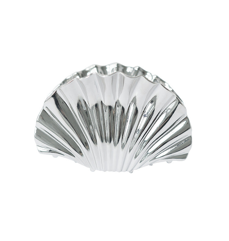 Shell hair clip silver