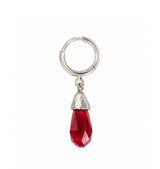 Crystal drop red/silver Single