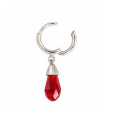 Crystal drop red/silver Single