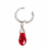 Crystal drop red/silver Single