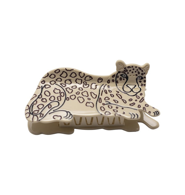 Snow lepard hair clip