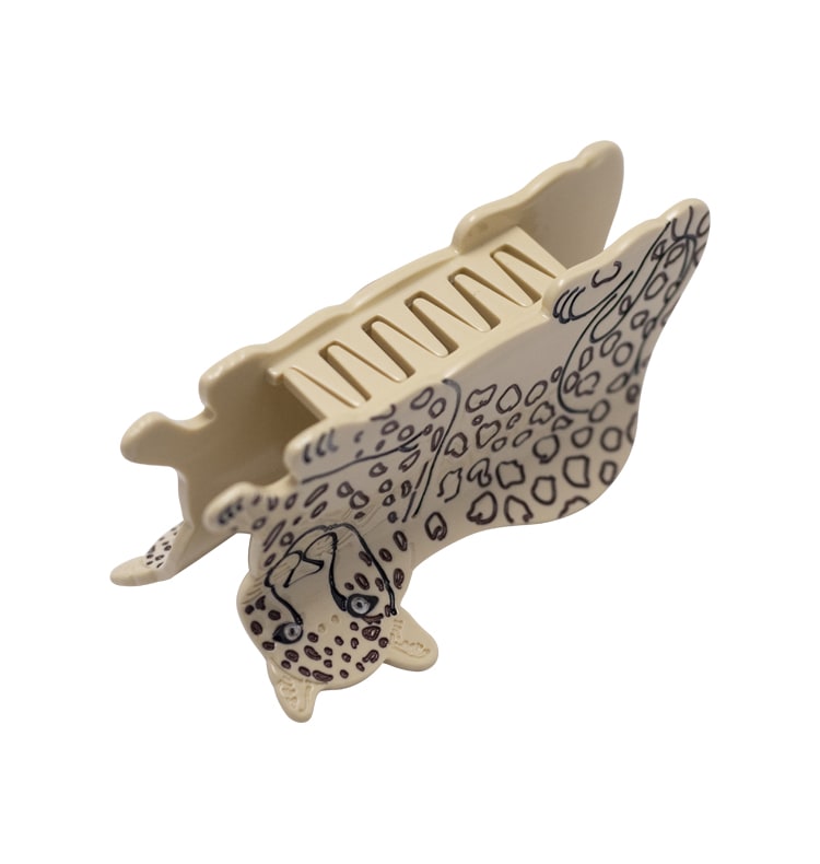 Snow lepard hair clip