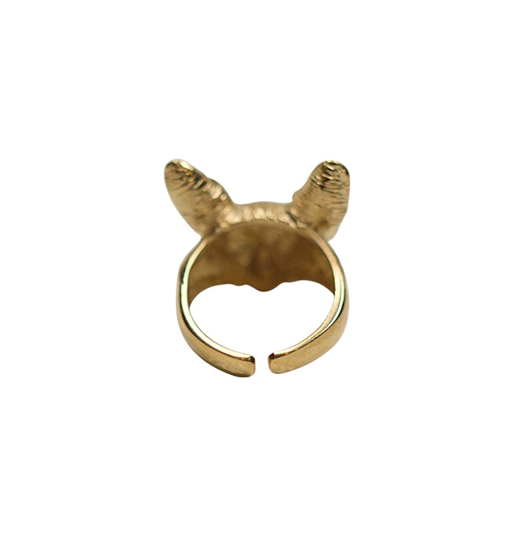 Cat sphynx ring brass