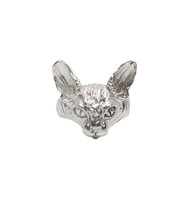 Cat sphynx ring 925 silver