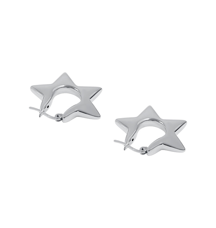 Silver Star Earrings 925 Silver