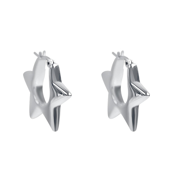 Silver Star Earrings 925 Silver