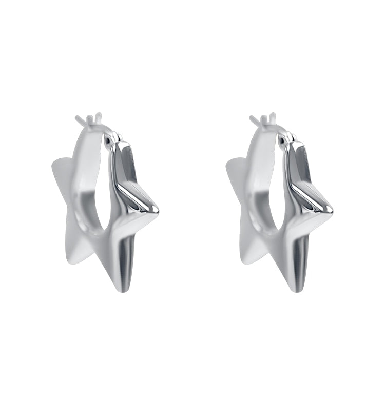 Silver Star Earrings 925 Silver