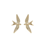 Swallows earrings gold