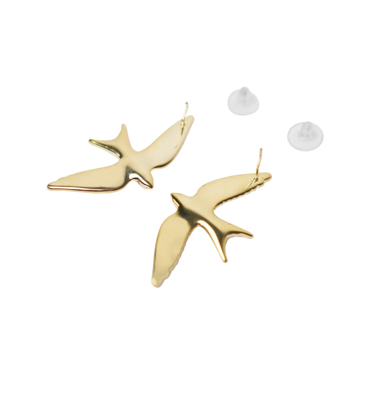 Swallows earrings gold