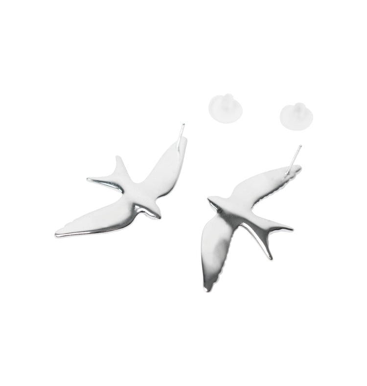 Swallows earrings silver