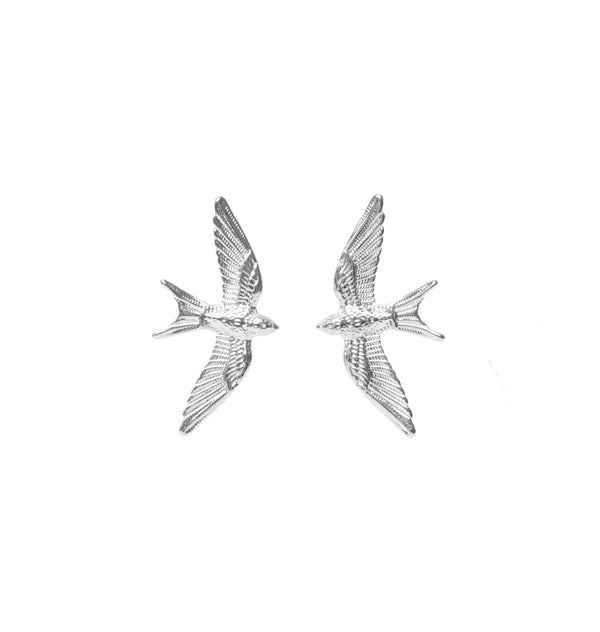 Swallows earrings silver