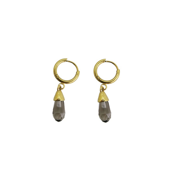 veja crystal drop earrings gold