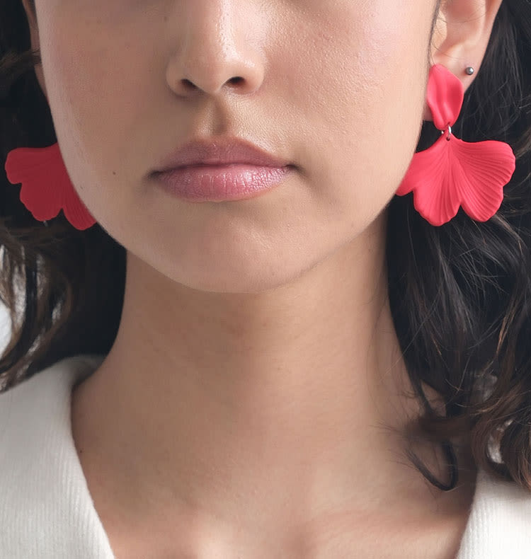 alina earrings red