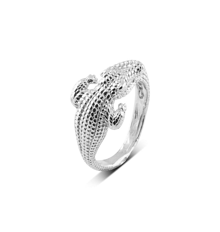 Alligator ring silver