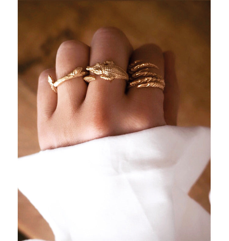 Alligator ring gold