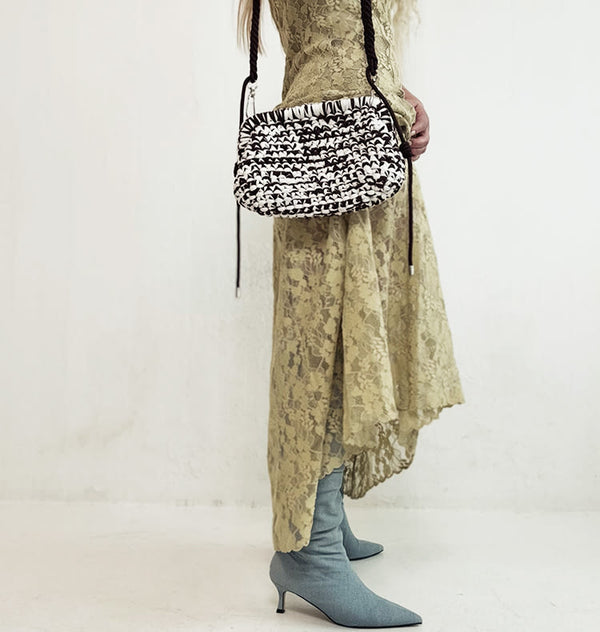 Amanda knitted bag brown/white