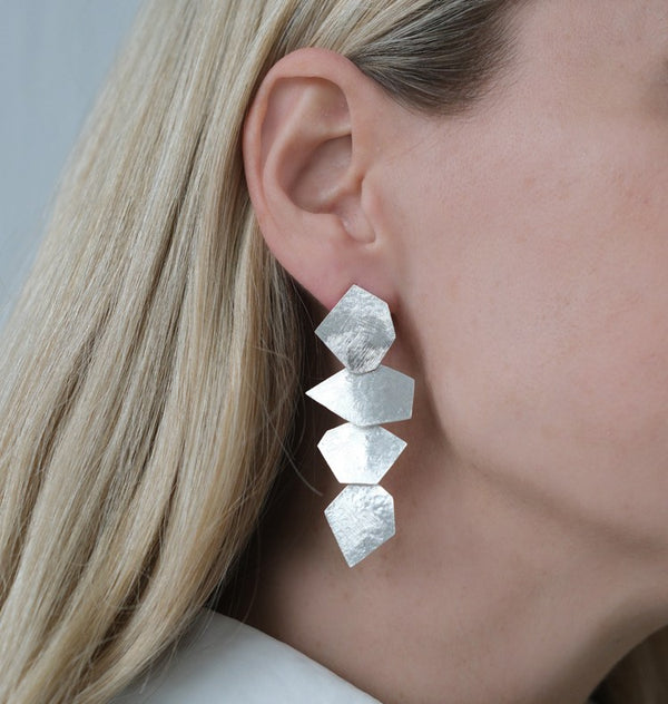 Armadillo earrings silver