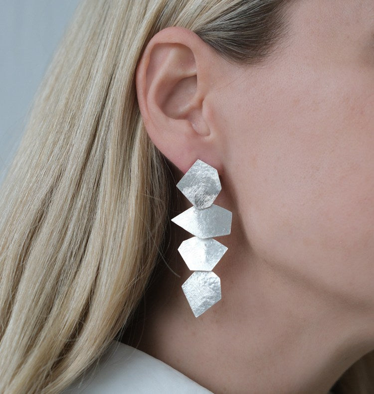 Armadillo earrings silver