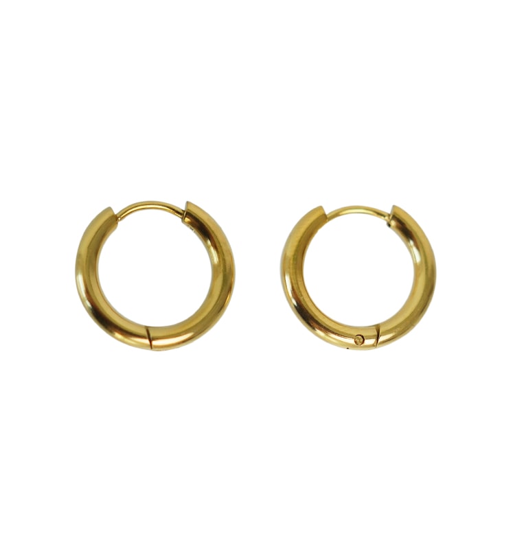 Thick gold hoops 17mm