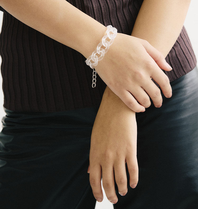 big chain bracelet white