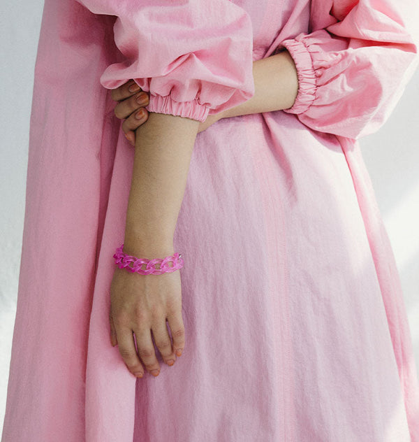 big chain bracelet pink