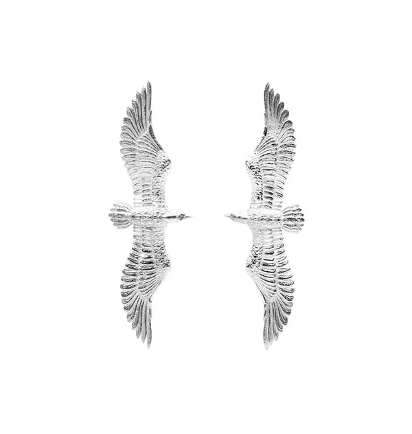 Bird earrings silver