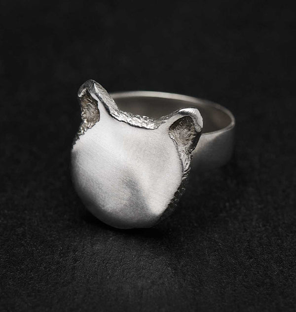 bear without a face ring silver 