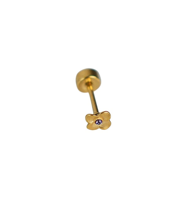 blue flower single stud gold