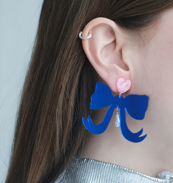 bow wow earrings blue