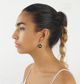 Button Earrings brass