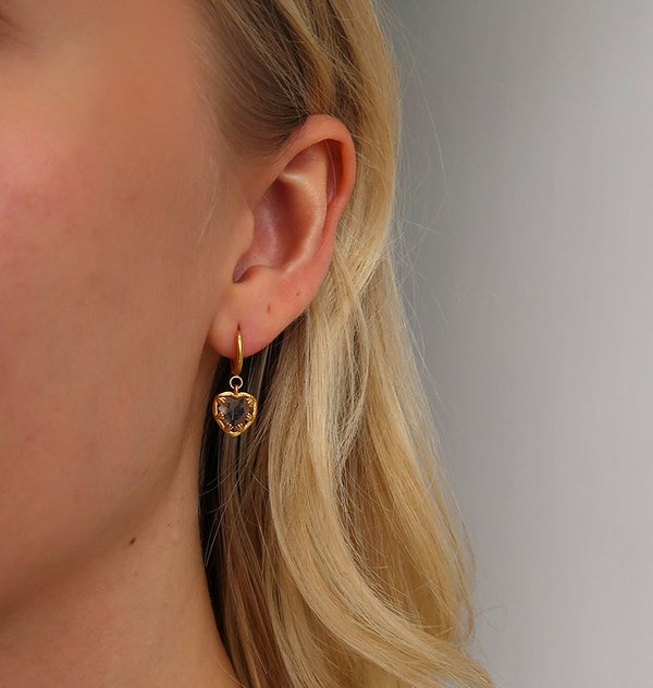 veja crystal clear single earring gold