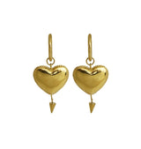 devil heart earrings gold