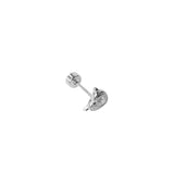 Devil heart clear single stud silver