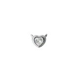 Devil heart clear single stud silver