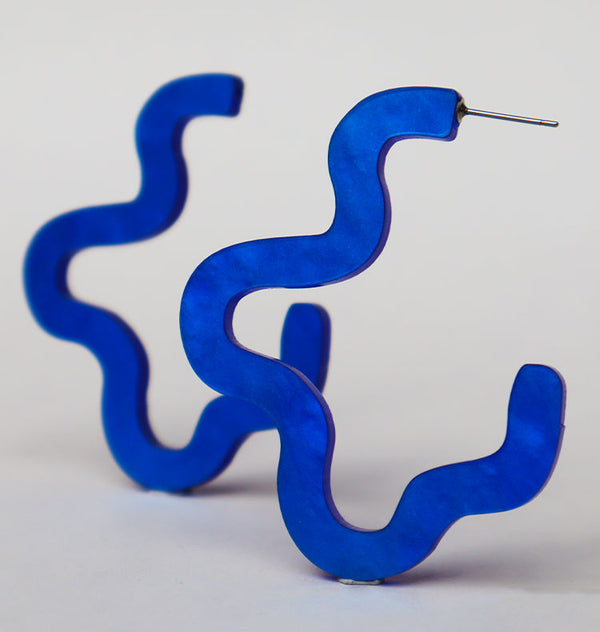 doodles earrings blue